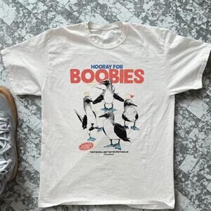 Hooray For Boobies Graphic Tee Gildan Womenâ€™S White T-Shirt